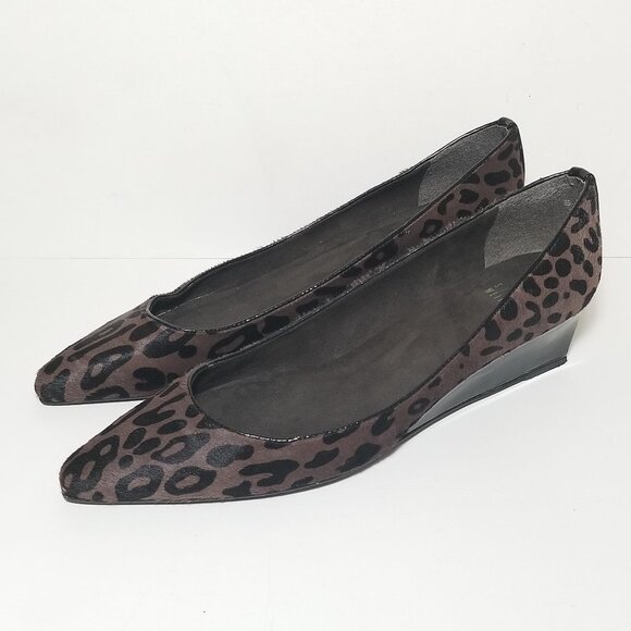 Stewart Weitzman Leopard Print Calf Skin Wedges - Picture 8 of 8
